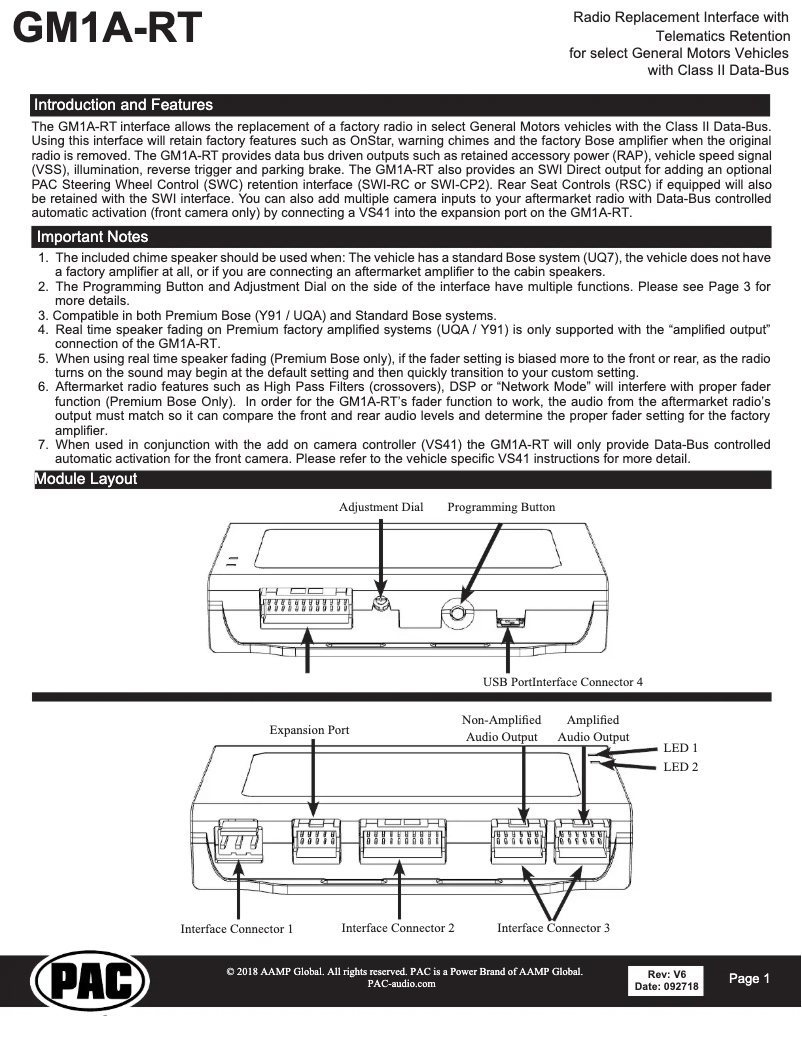 Image de la première page du manuel de l'appareil GM1A-RT