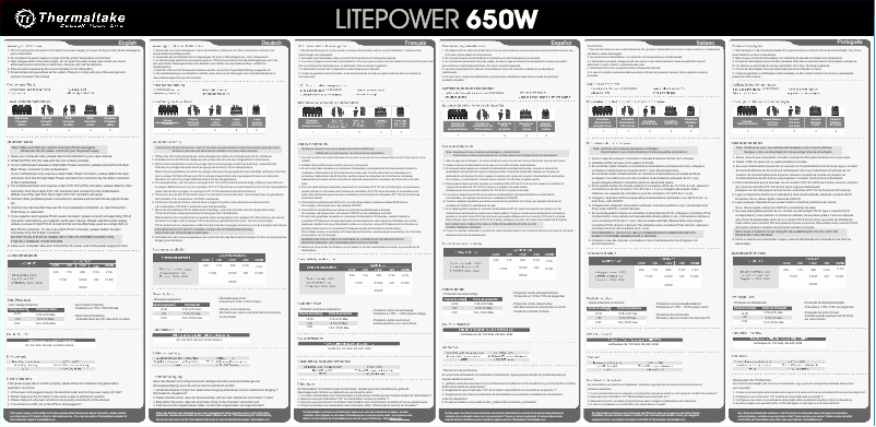 Image de la première page du manuel de l'appareil Litepower 650W