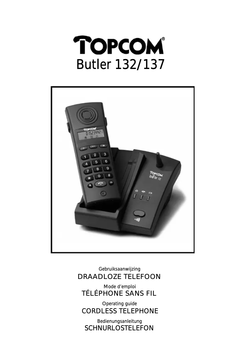 Page n°1 - Manuel utilisateur Topcom Butler 132