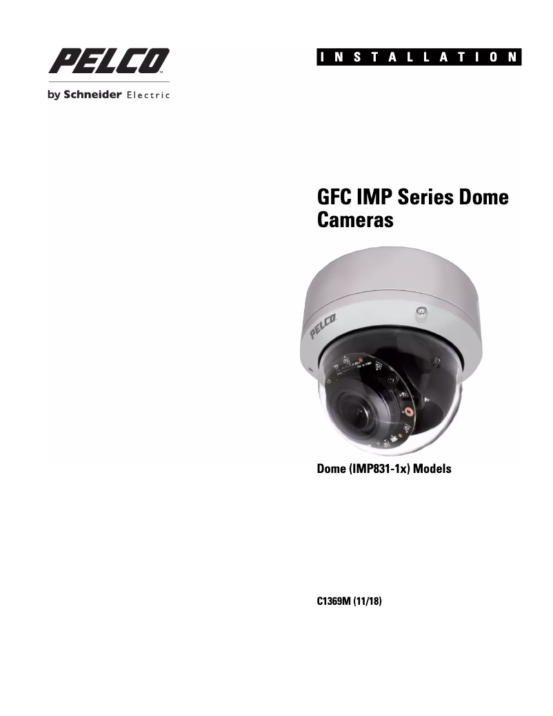 Page n°1 - Manuel utilisateur Pelco GFC IMP IMP831-1RS