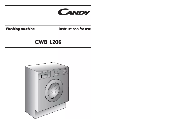 Page n°1 - Manuel utilisateur Candy CWB 1206-80S