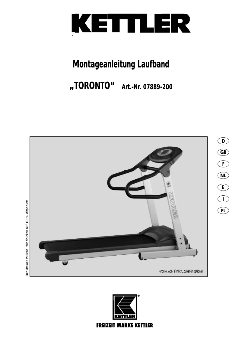Page n°1 - Manuel utilisateur Kettler Toronto