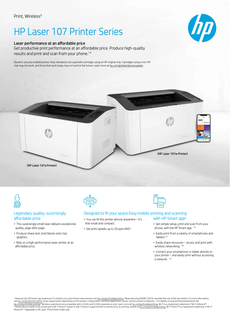 Page 1 de la notice Manuel utilisateur HP Laser 107w