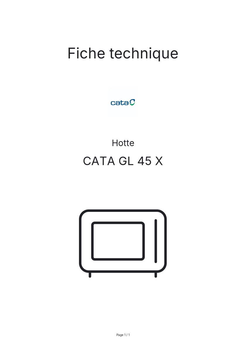 Image de la première page du manuel de l'appareil GL 45 X