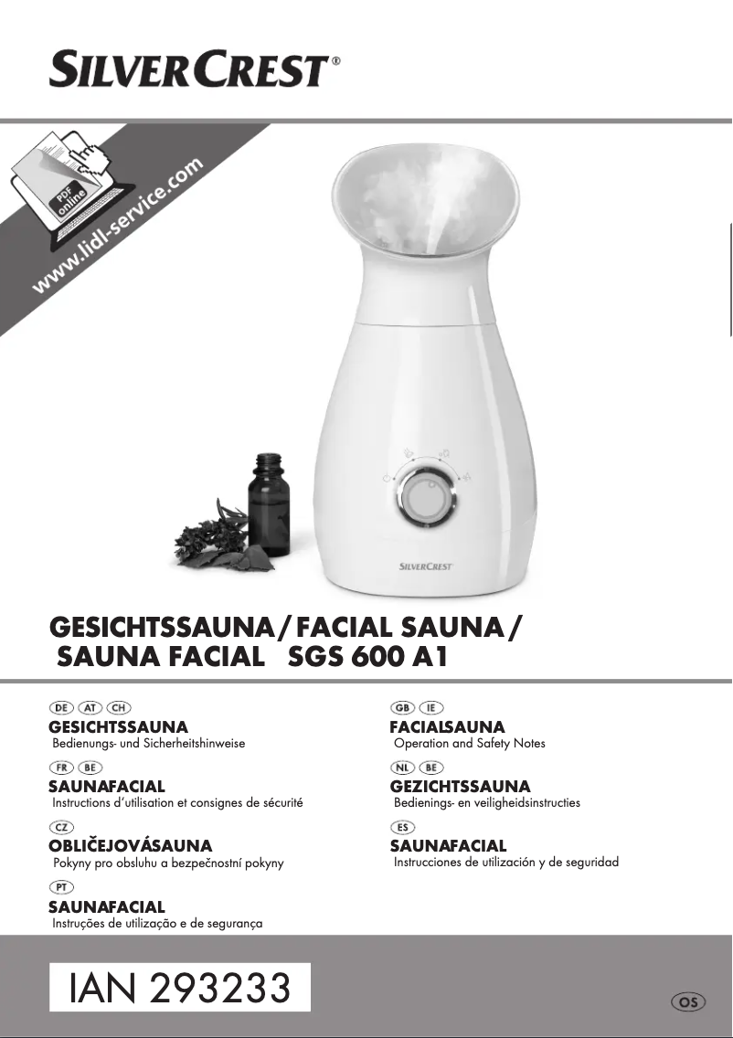Image de la première page du manuel de l'appareil SGS 600 A1