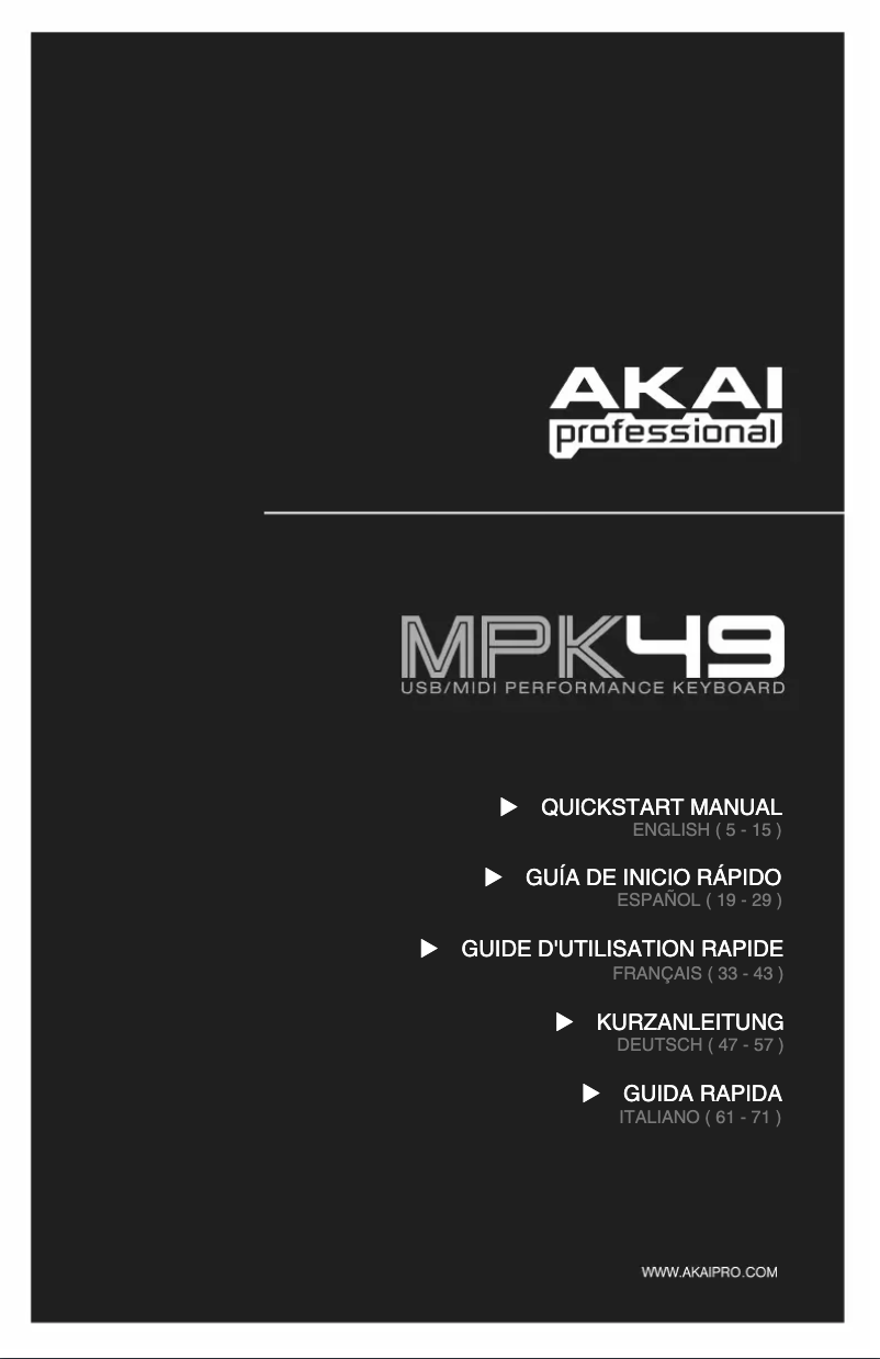 Page n°1 - Manuel utilisateur AKAI MPK49