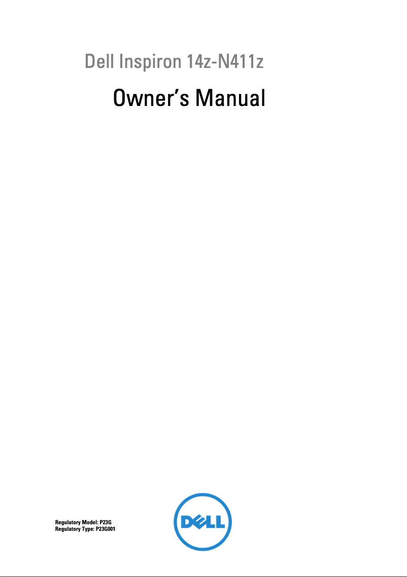 Image de la première page du manuel de l'appareil Inspiron N411z