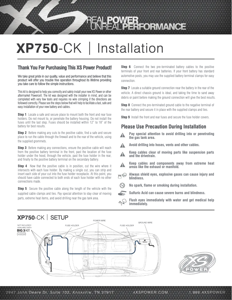 Page n°1 - Manuel utilisateur XS Power XP750CK