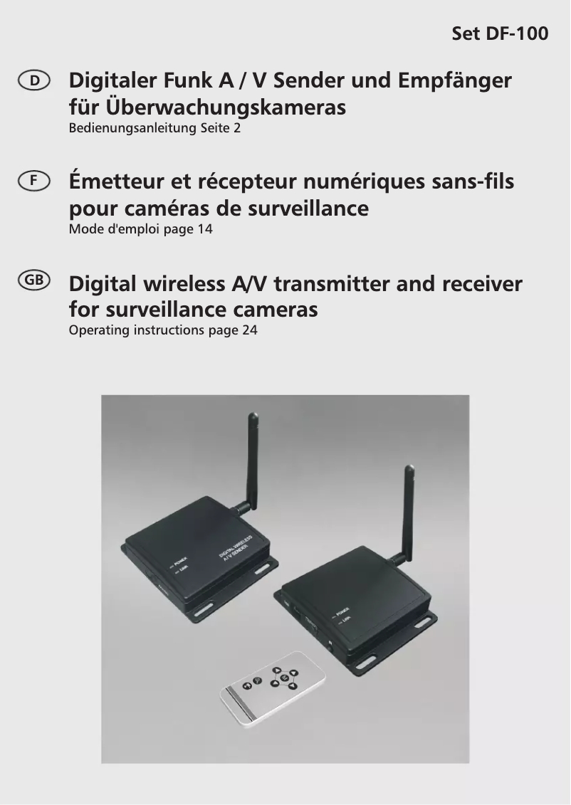 Page n°1 - Manuel utilisateur Indexa DF-100