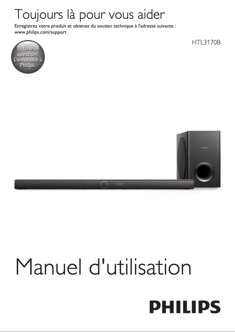 Page 1 de la notice Manuel utilisateur Philips HTL3170B