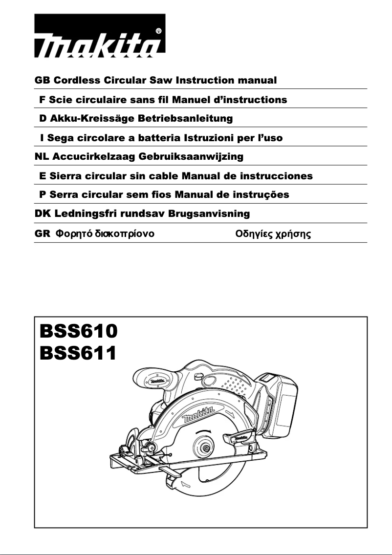 Page n°1 - Manuel utilisateur Makita BSS610
