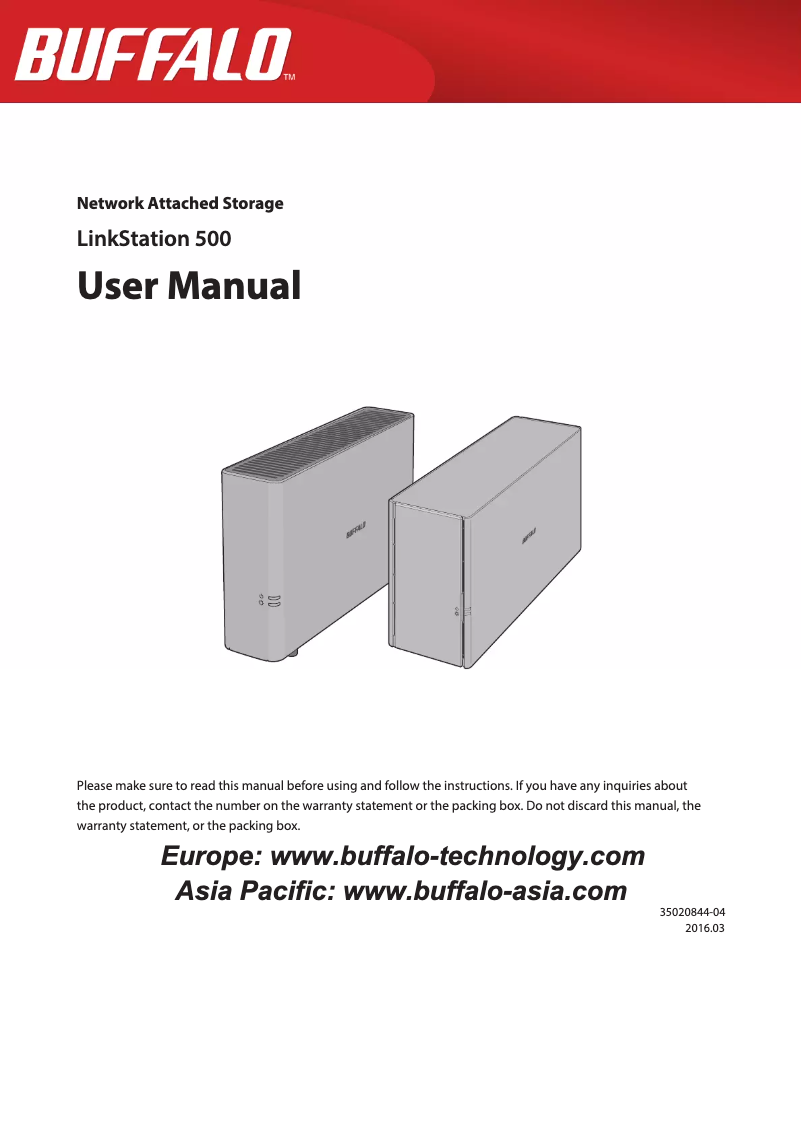 Page n°1 - Manuel utilisateur Buffalo LinkStation 520