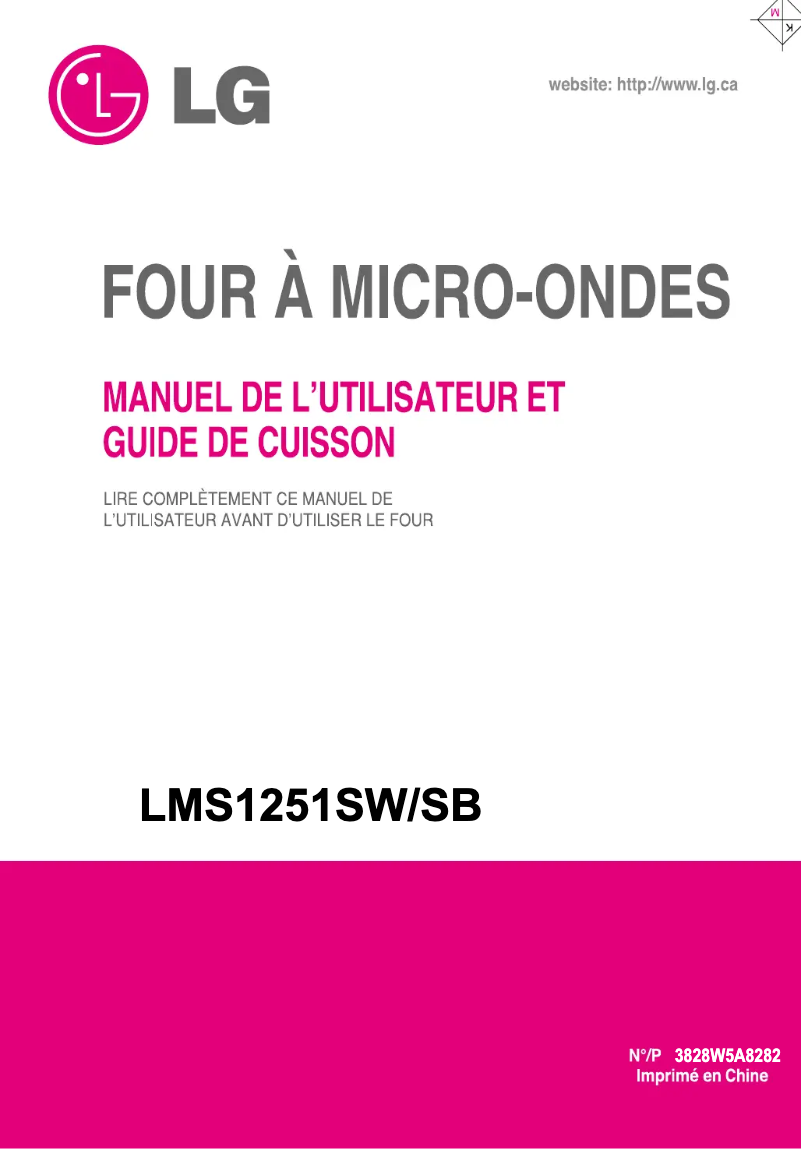 Page 1 de la notice Manuel utilisateur LG LMS1251SB