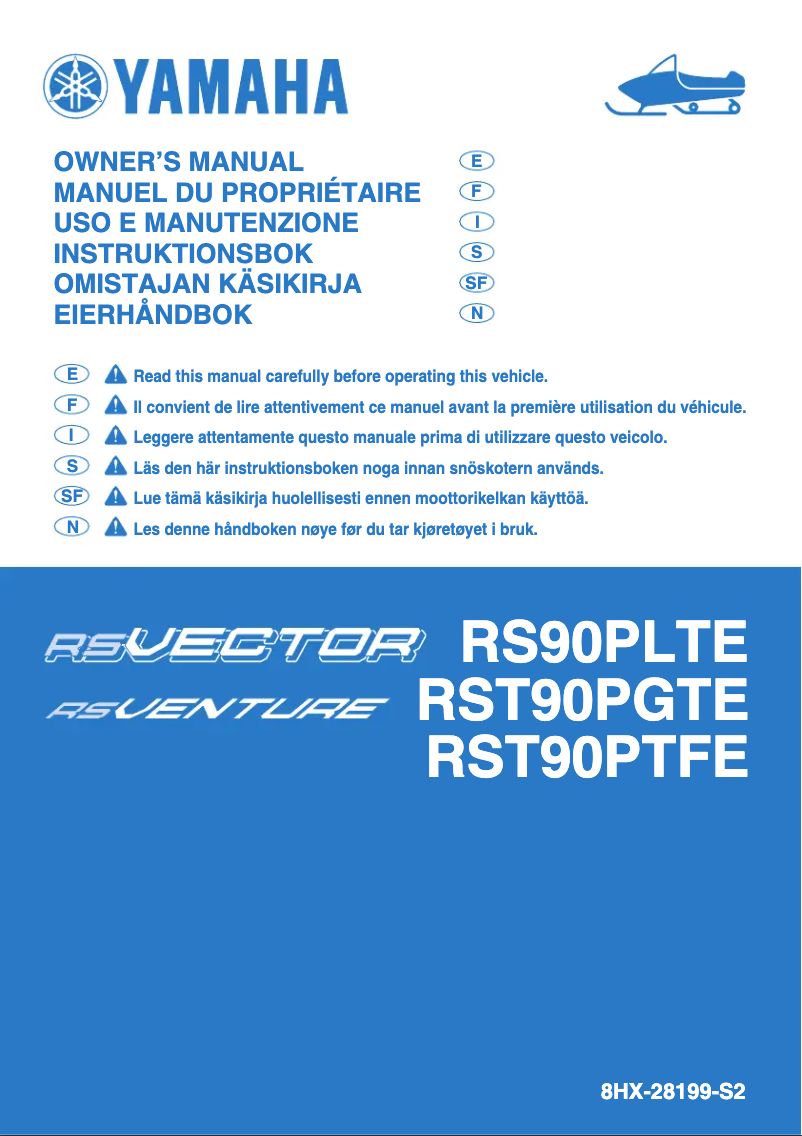 Page n°1 - Manuel utilisateur Yamaha RS Venture TF (2014)