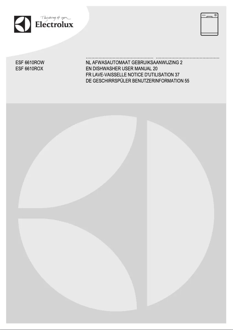 Page n°1 - Manuel utilisateur Electrolux ESF6610ROX