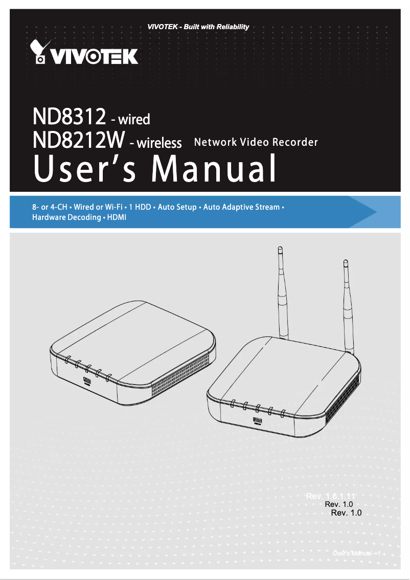 Image de la première page du manuel de l'appareil ND8212W