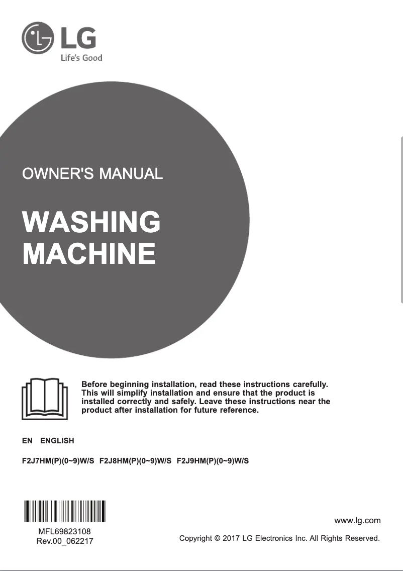 Page 1 de la notice Manuel utilisateur LG F2J7HM1W