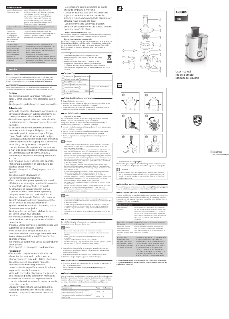 Page n°1 - Manuel utilisateur Philips Daily Collection HR1811