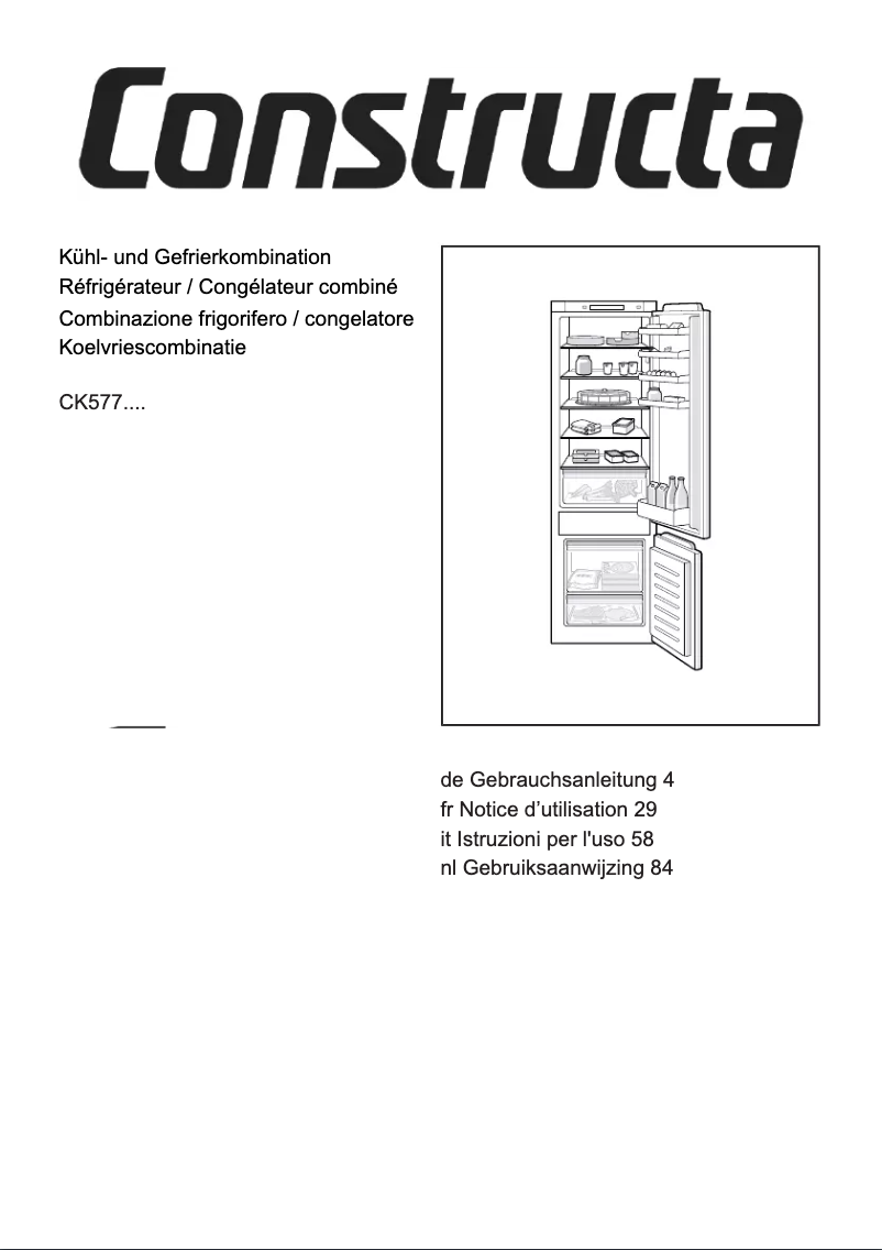 Page 1 de la notice Manuel utilisateur Constructa CK577VSF0