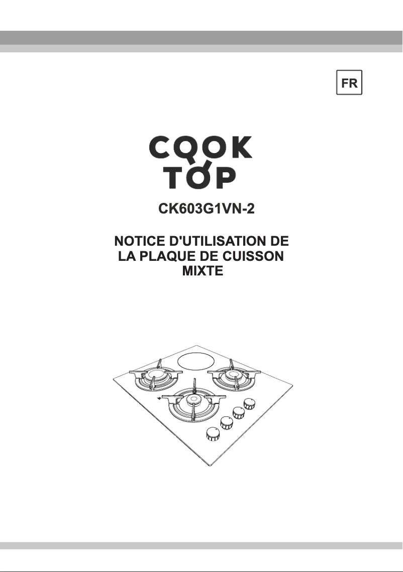 Page 1 de la notice Manuel utilisateur Cooktop CK603G1VN-2
