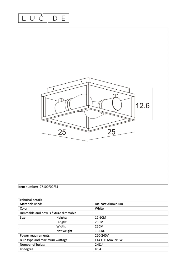 Página 1 del manual Manual de usuario Lucide Carlyn 27100/02/31