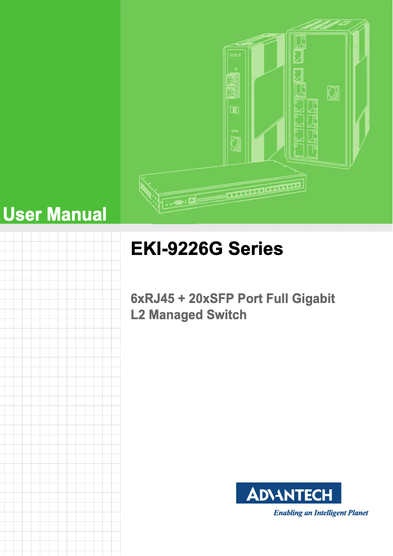 Page 1 de la notice Manuel utilisateur Advantech EKI-9226G-20FOI-AE