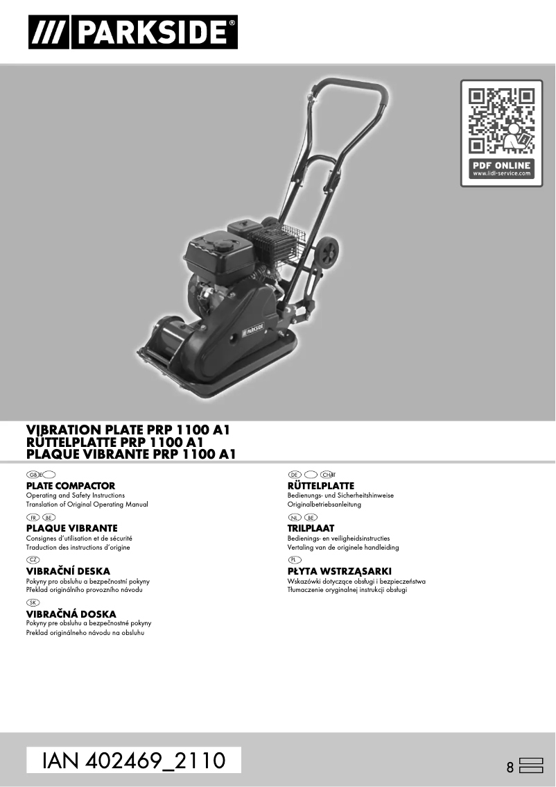 Image de la première page du manuel de l'appareil PRP 1100 A1