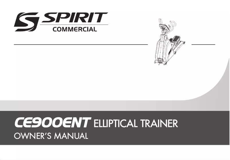 Page 1 de la notice Manuel utilisateur Spirit Fitness CE900ENT