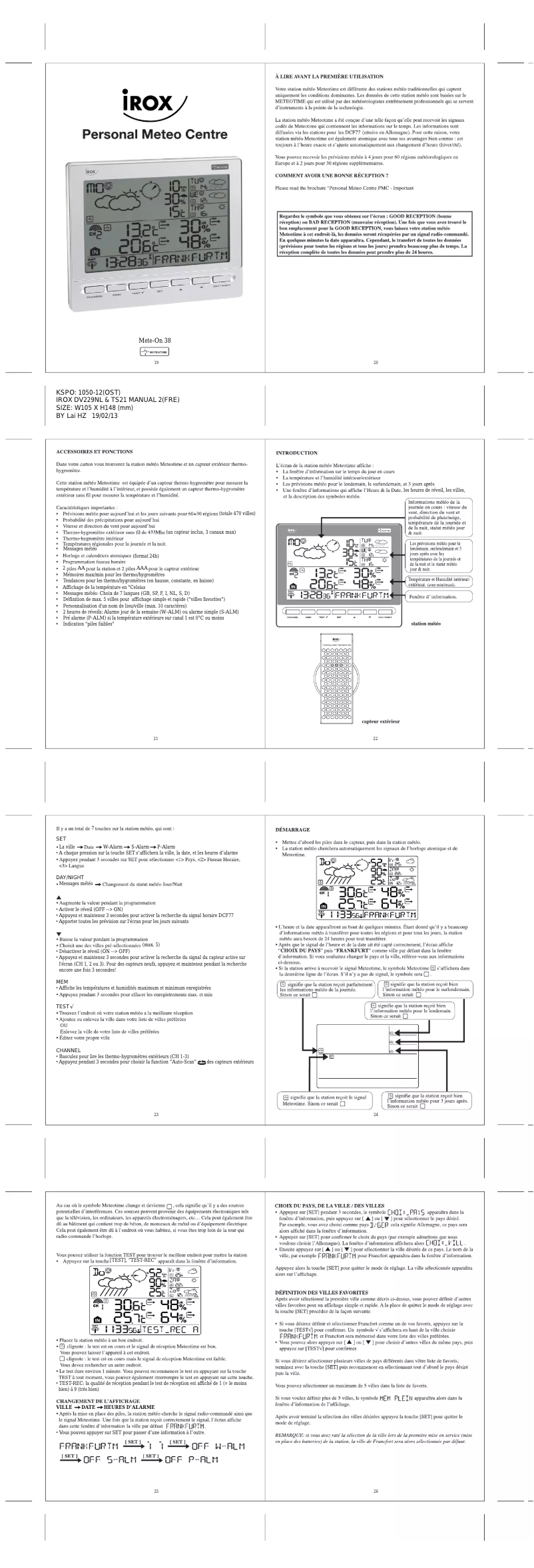 Image de la première page du manuel de l'appareil METE-ON38