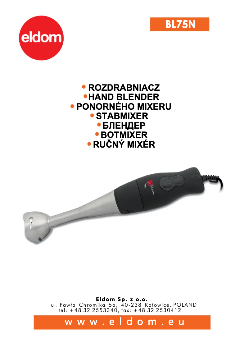 Page 1 de la notice Manuel utilisateur Eldom Swirl BL75N