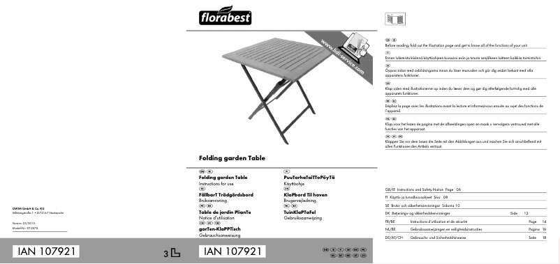 Page 1 de la notice Manuel utilisateur Florabest KT-2070