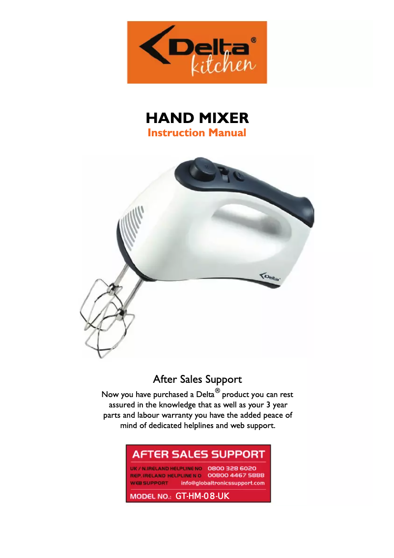 Image de la première page du manuel de l'appareil GT-HM-08-UK