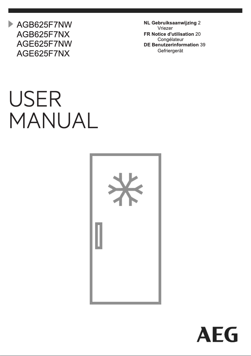 Image de la première page du manuel de l'appareil AGB625F7NX