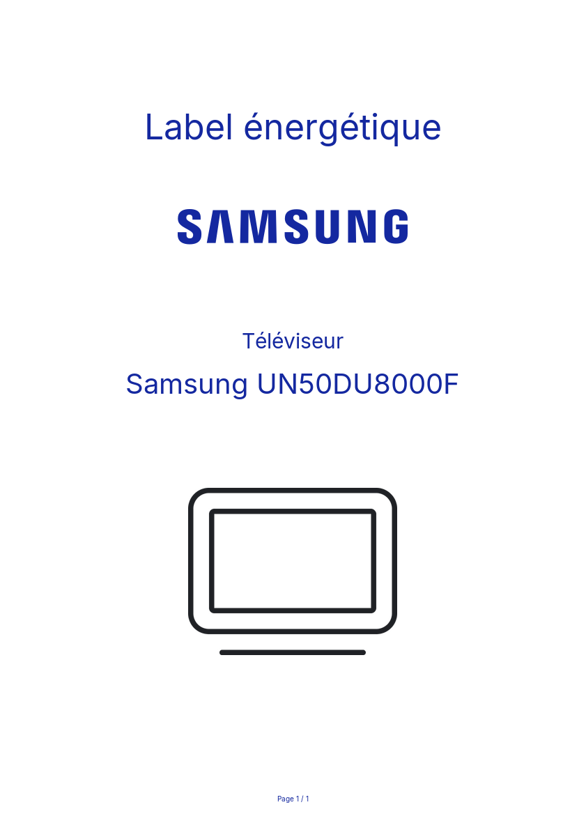 Image de la première page du manuel de l'appareil UN50DU8000F