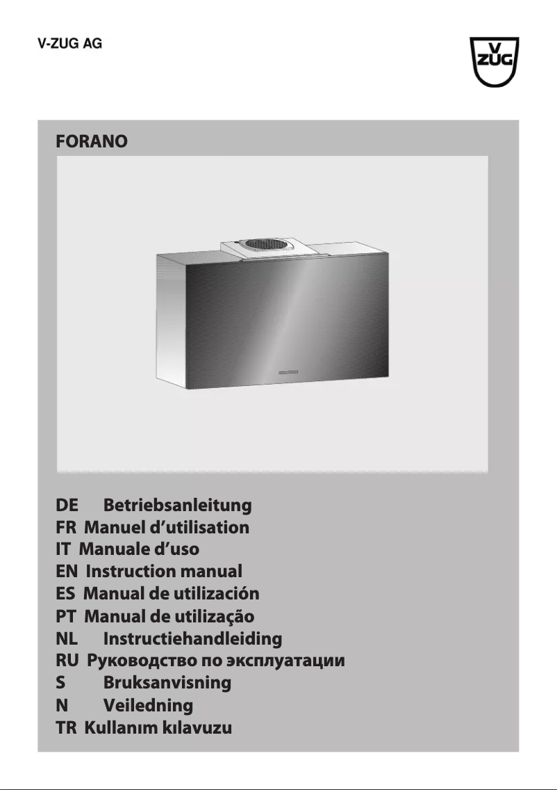 Page n°1 - Manuel utilisateur V-Zug DW FORANO