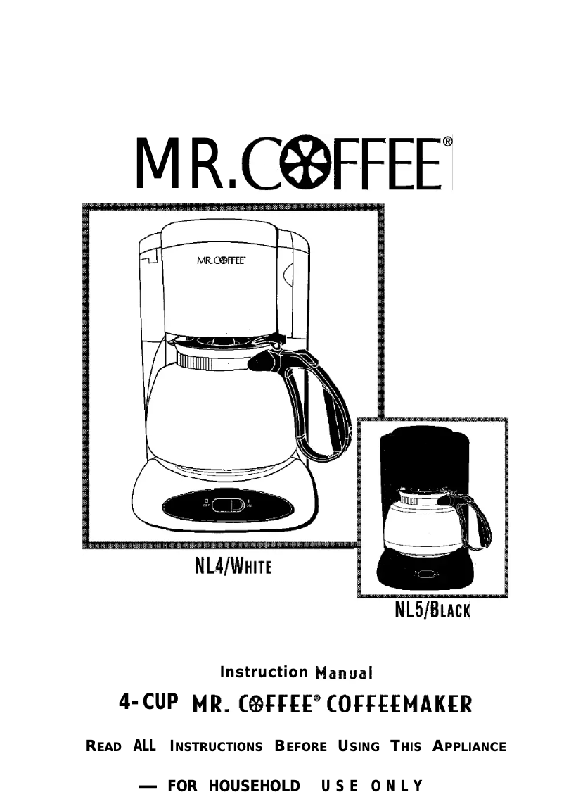 Page n°1 - Manuel utilisateur Mr. Coffee NL4
