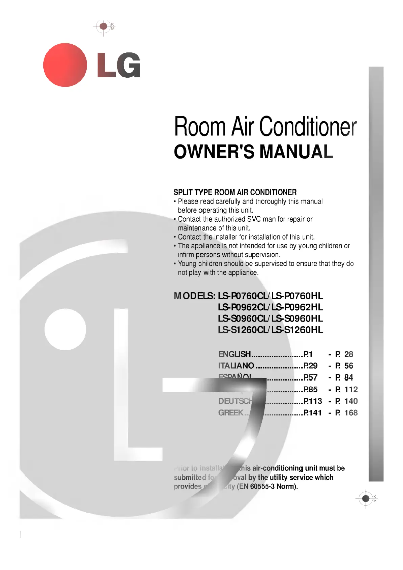 Page n°1 - Manuel utilisateur LG LS-S0960HL
