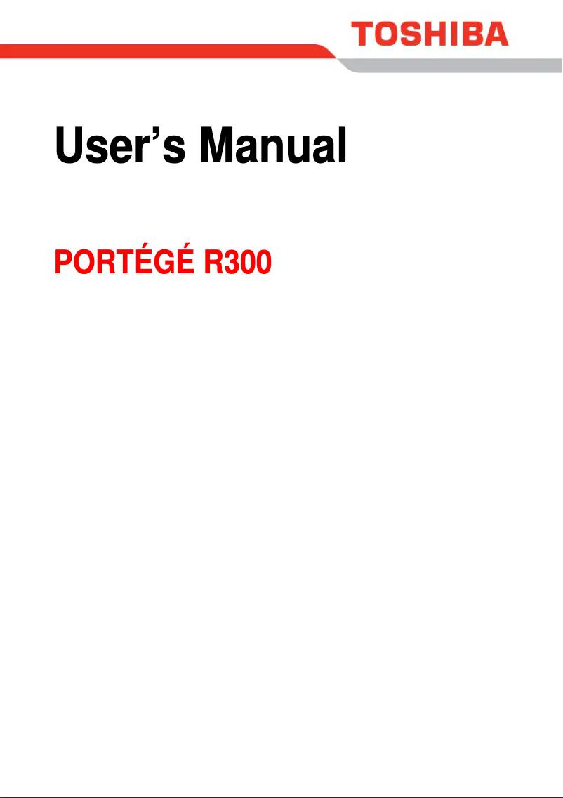 Page 1 de la notice Manuel utilisateur Toshiba Portege R300
