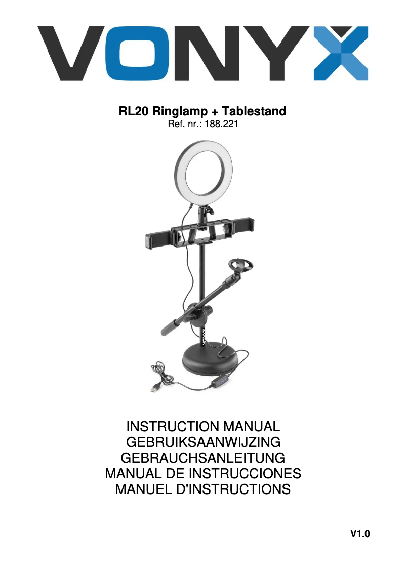 First page image of the manual for RL20