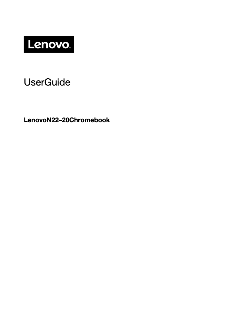 Page n°1 - Manuel utilisateur Lenovo Chromebook N22