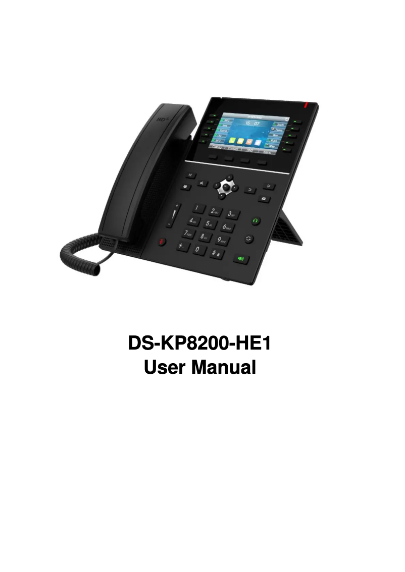Page n°1 - Manuel utilisateur Hikvision DS-KP8200-HE1