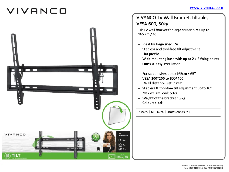 Page n°1 - Manuel utilisateur Vivanco BTI 6060