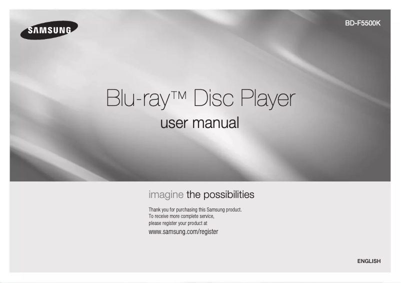 Page n°1 - Manuel utilisateur Samsung BD-F5500K
