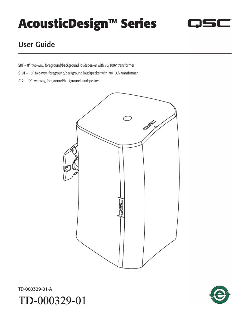 Image de la première page du manuel de l'appareil AcousticDesign S12