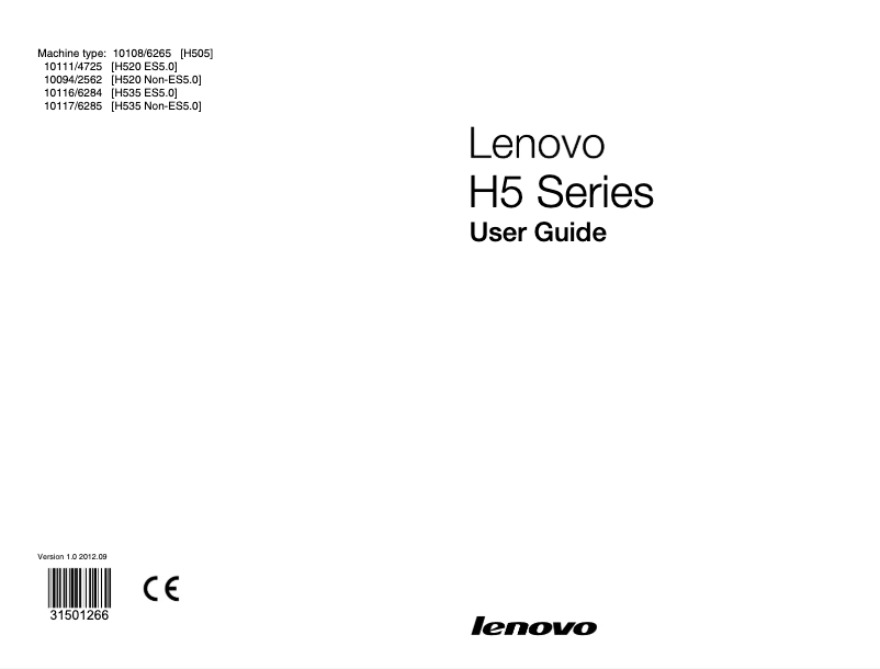 Página 1 del manual Manual de usuario Lenovo Essential H535