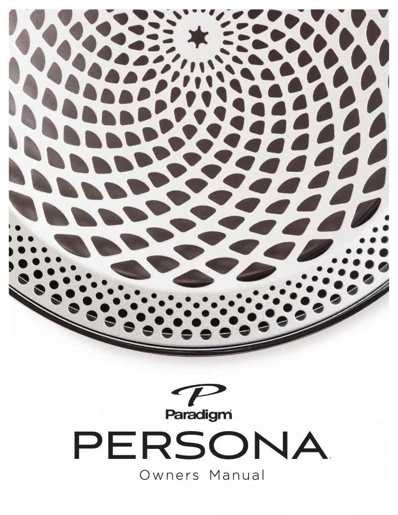 Page 1 de la notice Manuel utilisateur Paradigm Persona 9H