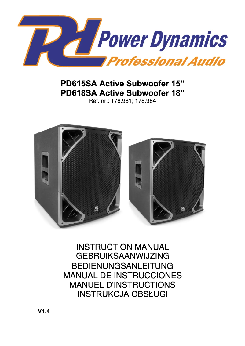 Página 1 del manual Manual de usuario Power Dynamics PD618SA