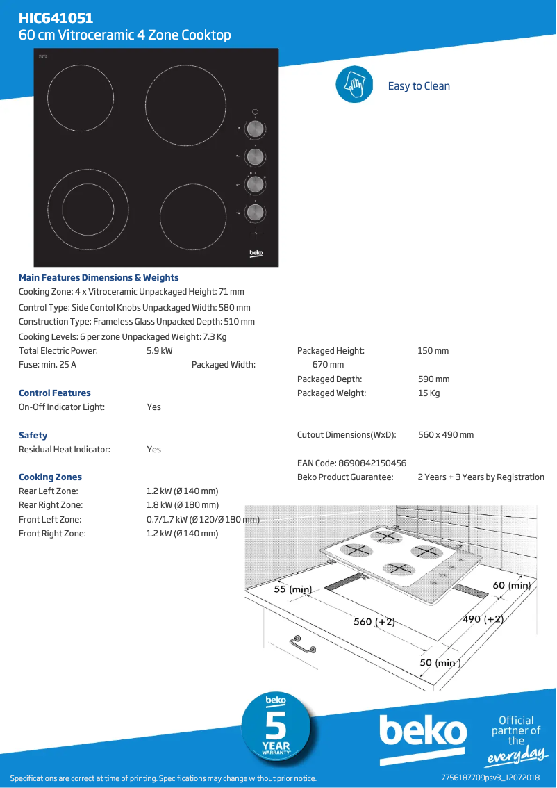 Image de la première page du manuel de l'appareil HIC641051