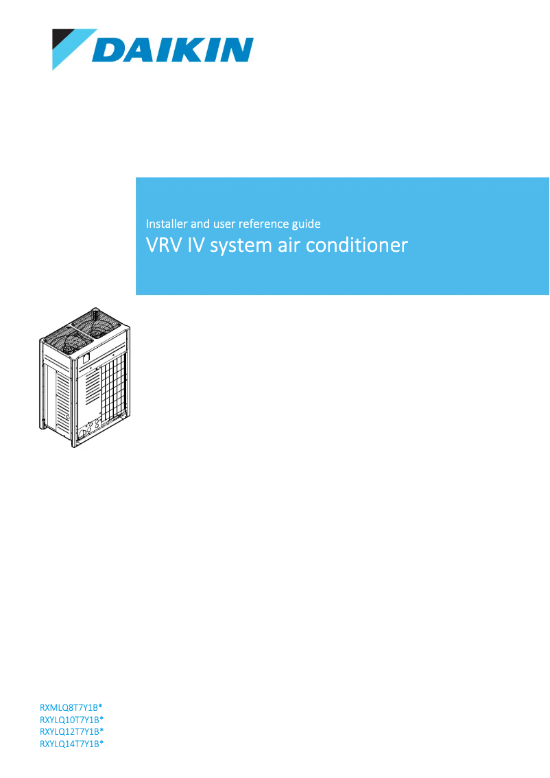 Page 1 de la notice Guide d'installation Daikin RXMLQ8T7Y1B