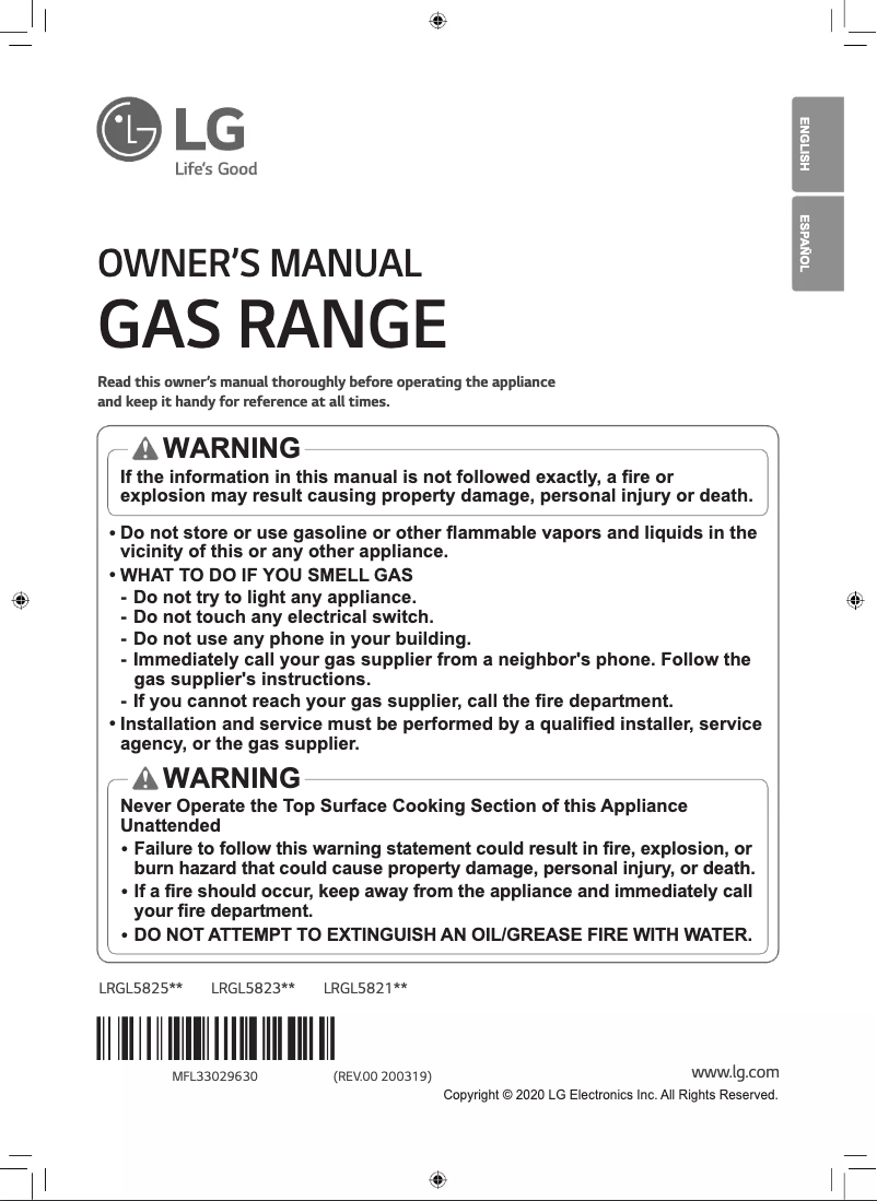 Page 1 of the manual User Manual LG LRGL5825D